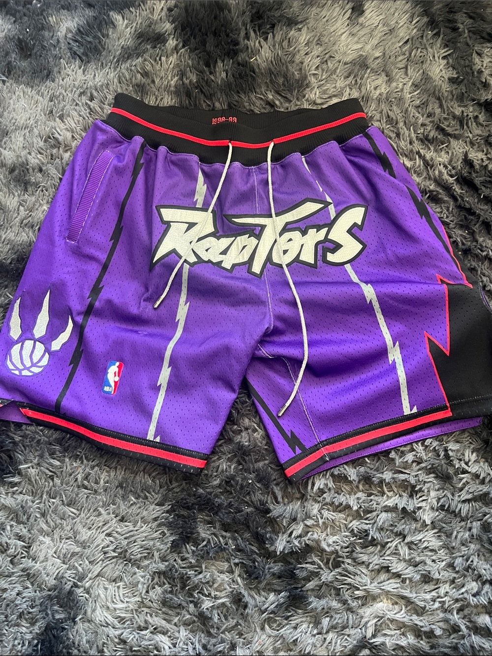 Just Don Purple Raptors Graphic Athletic Shorts